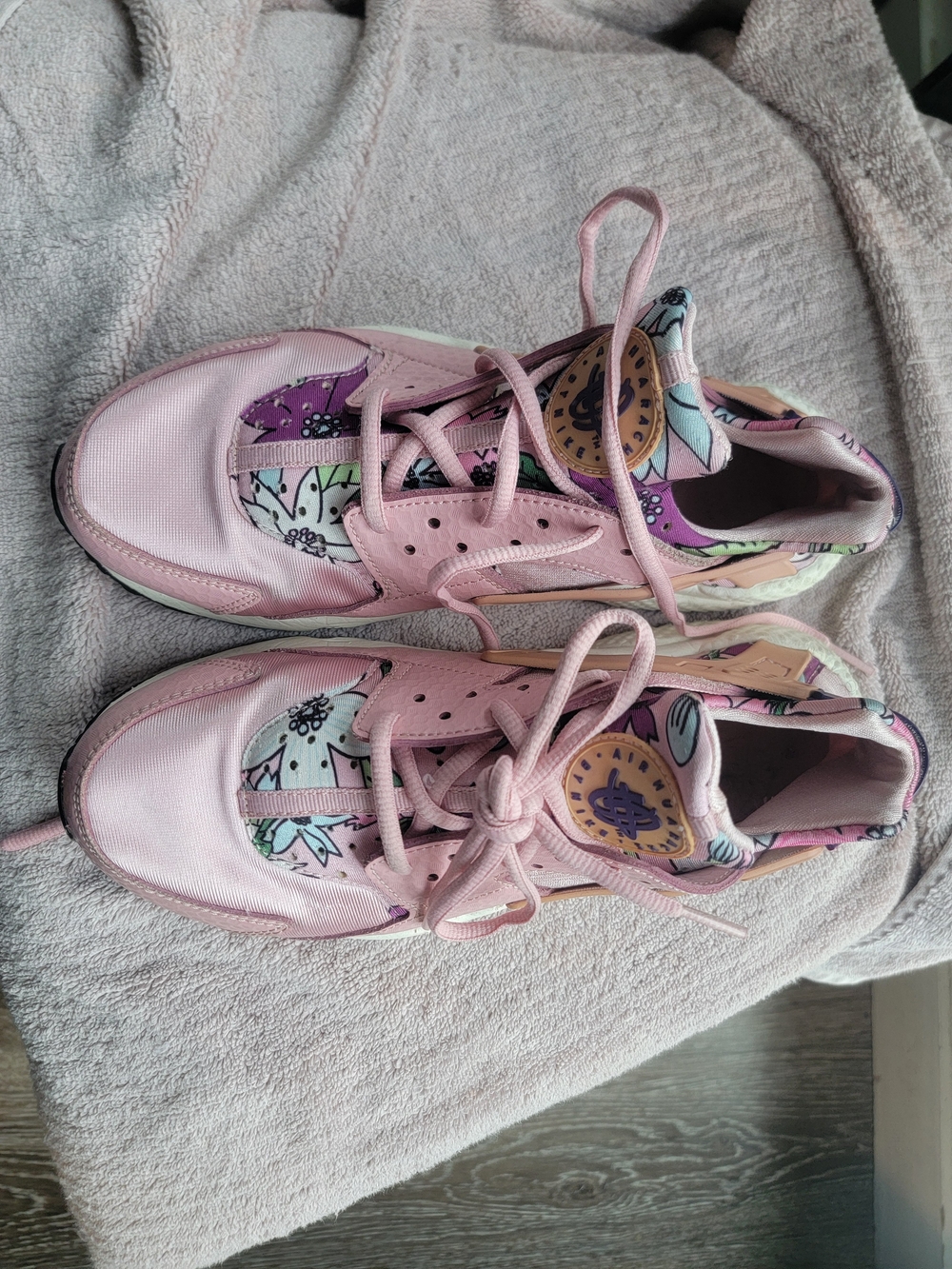 Pink Floral High-Top Sneakers